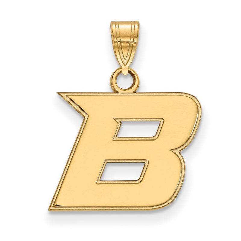 Gold Plated Sterling Silver Logoart Boise State University Letter B Small Pendant