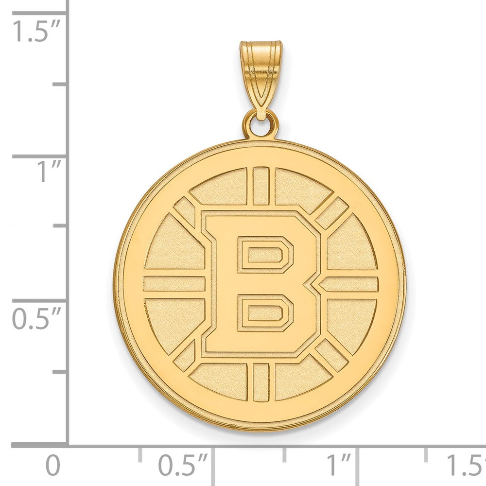 Gold Plated Sterling Silver Nhl Logoart Boston Bruins Extra Large Pendant