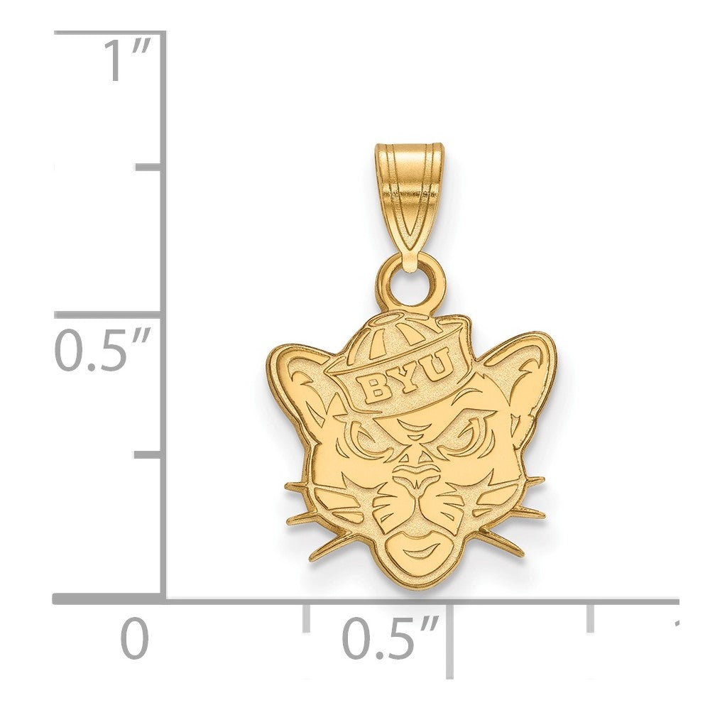 14K Yellow Gold Logoart Brigham Young University Cougar Small Pendant