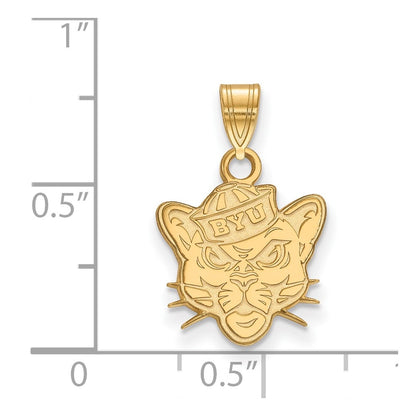 14K Yellow Gold Logoart Brigham Young University Cougar Small Pendant