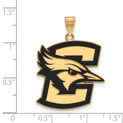 Gold Plated Sterling Silver Logoart Creighton University Bluejay Extra Large Enameled Pendant