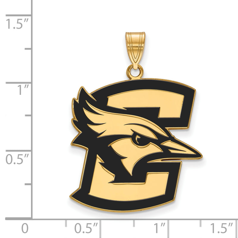Gold Plated Sterling Silver Logoart Creighton University Bluejay Extra Large Enameled Pendant