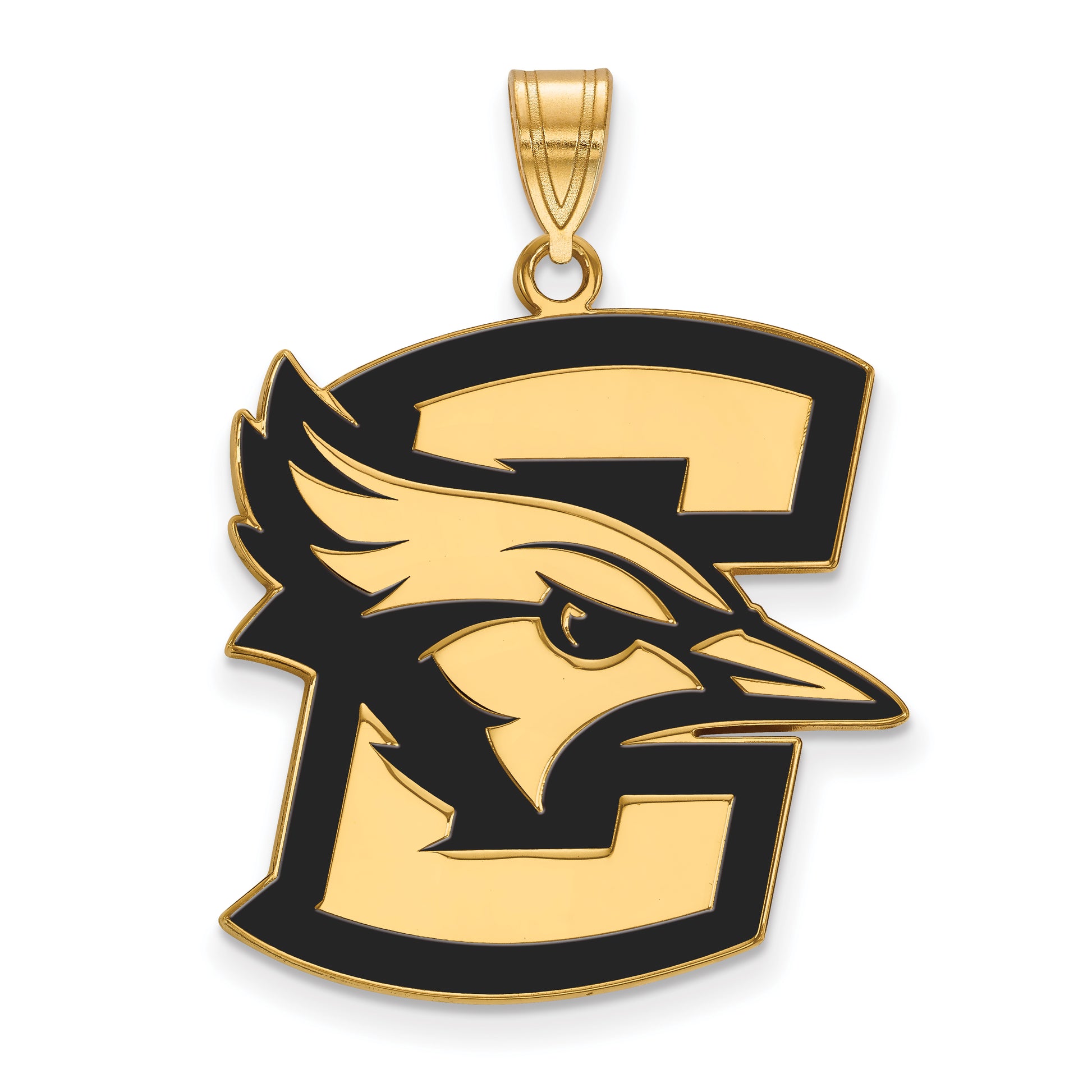 Gold Plated Sterling Silver Logoart Creighton University Bluejay Extra Large Enameled Pendant