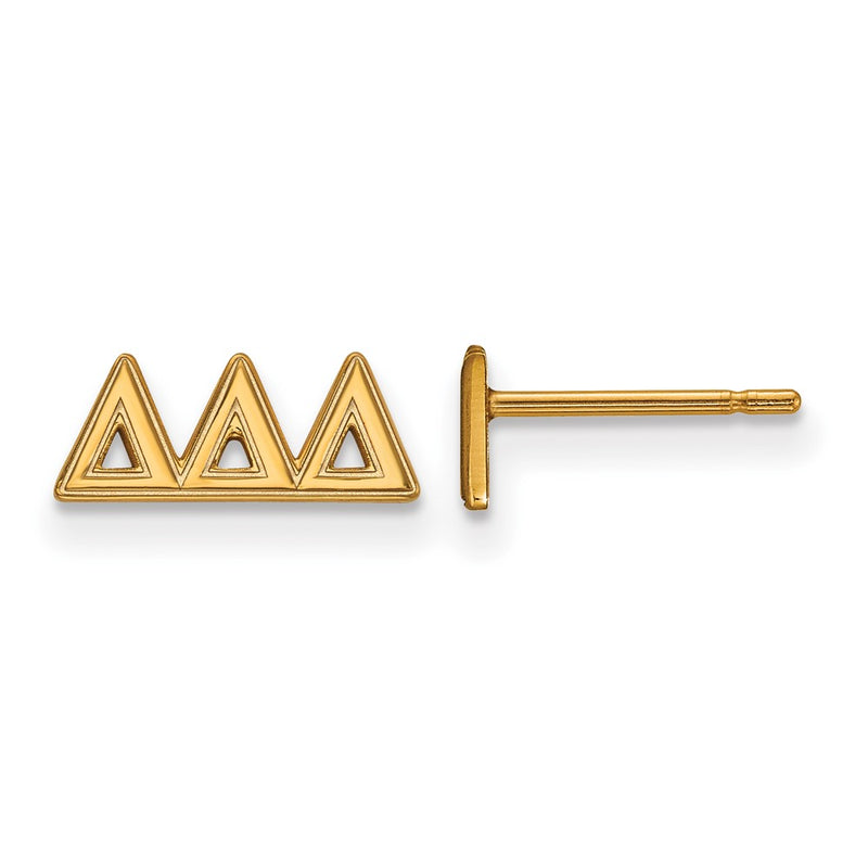 Gold Plated Sterling Silver Logoart Delta Sorority Greek Letters Extra Small Post Earrings