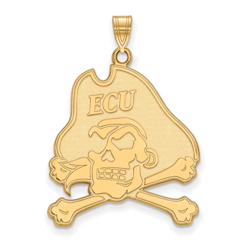 Gold Plated Sterling Silver Logoart East Carolina University Pirate Extra Large Pendant