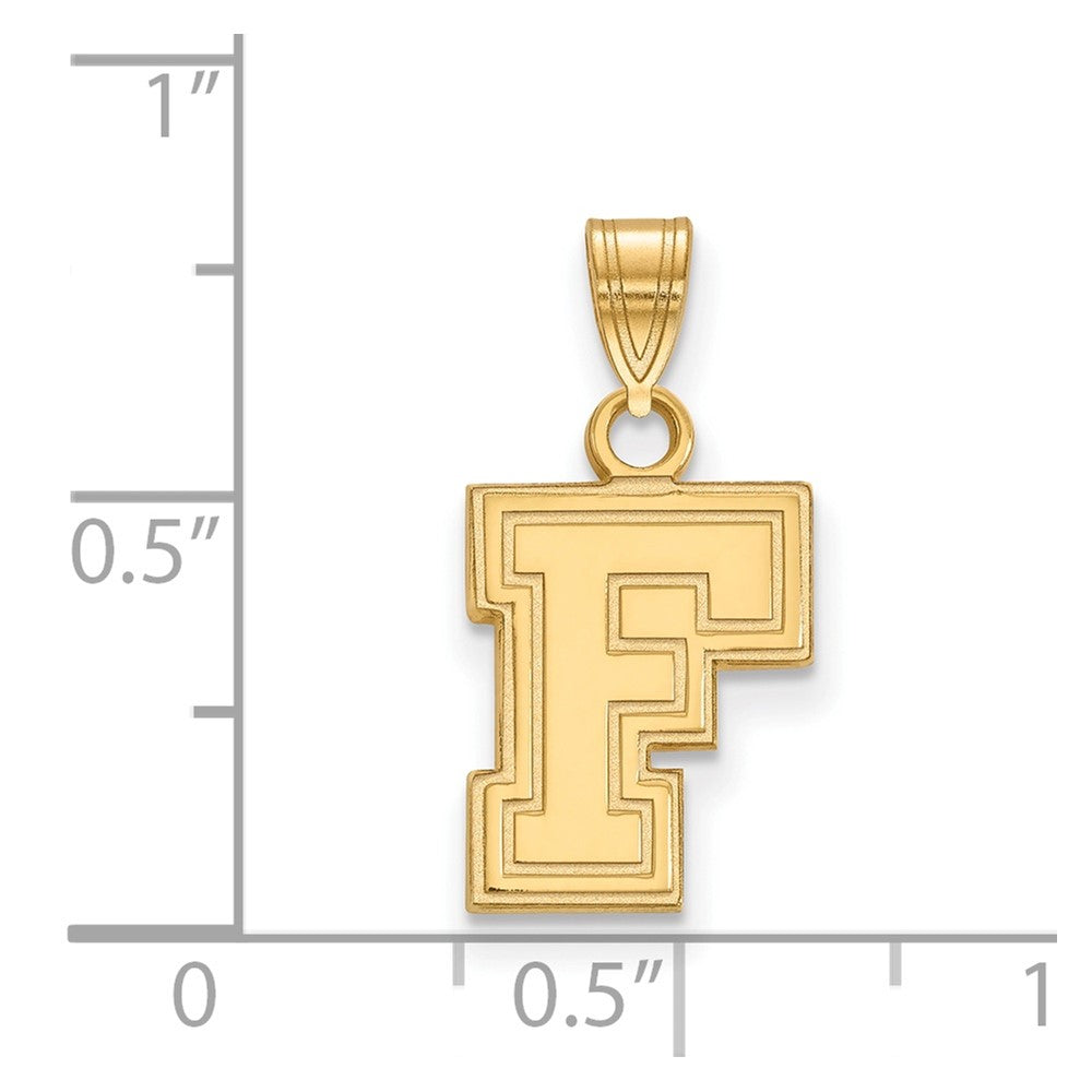 Gold Plated Sterling Silver Logoart Fordham University Letter F Small Pendant