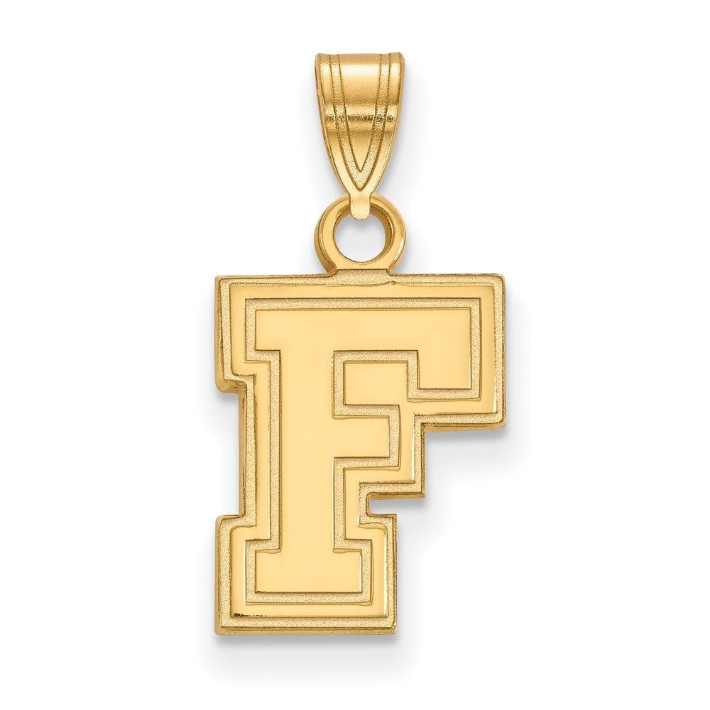 14K Yellow Gold Logoart Fordham University Letter F Small Pendant
