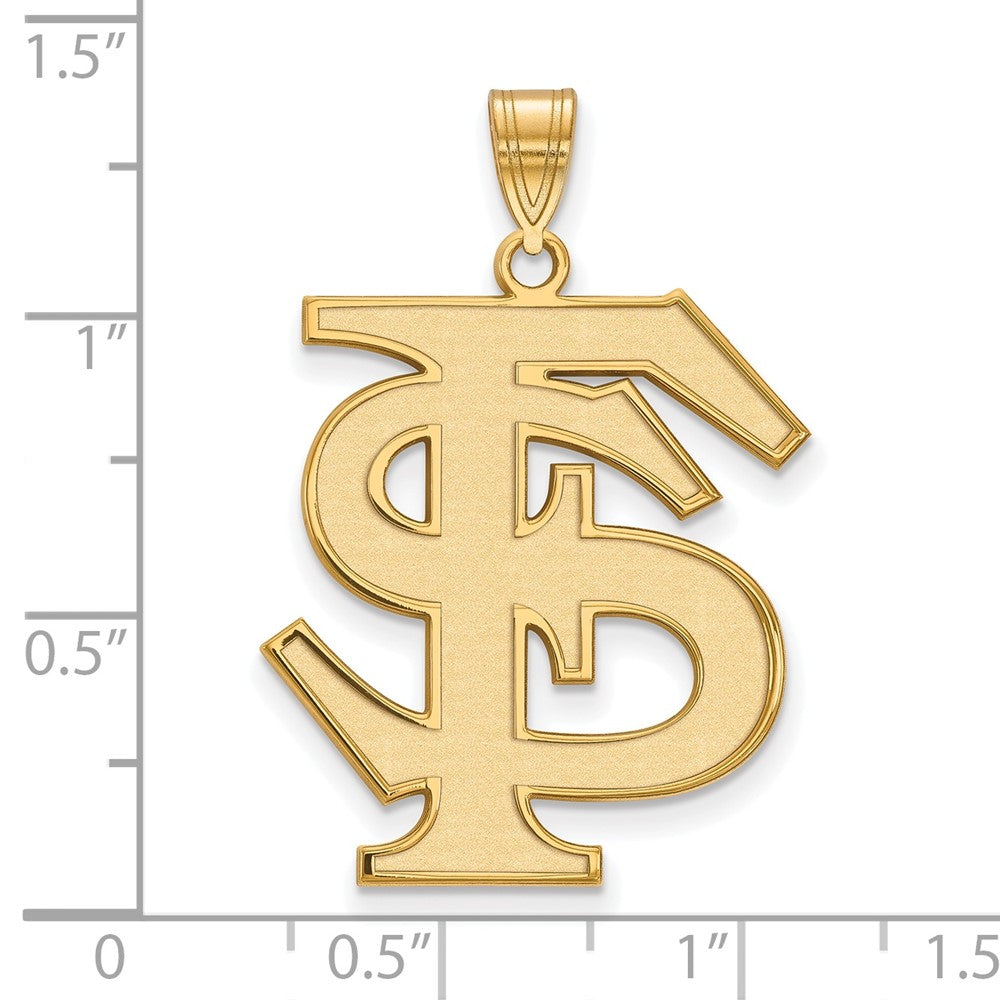 14K Yellow Gold Logoart Florida State University F S Extra Large Pendant