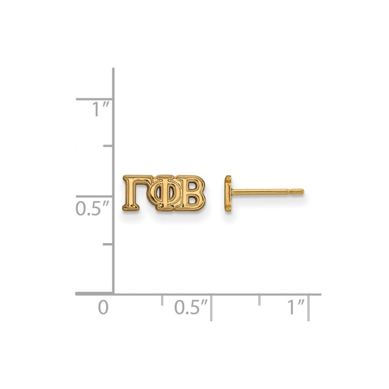 Gold Plated Sterling Silver Logoart Gamma Phi Beta Sorority Greek Letters Extra Small Post Earrings