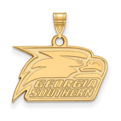 Gold Plated Sterling Silver Logoart Georgia Southern University Eagle Small Pendant
