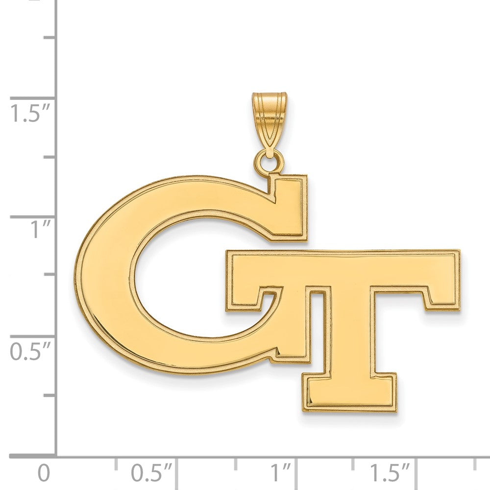 Gold Plated Sterling Silver Logoart Georgia Institute Of Technology G T Extra Large Pendant