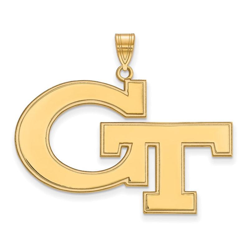 Gold Plated Sterling Silver Logoart Georgia Institute Of Technology G T Extra Large Pendant
