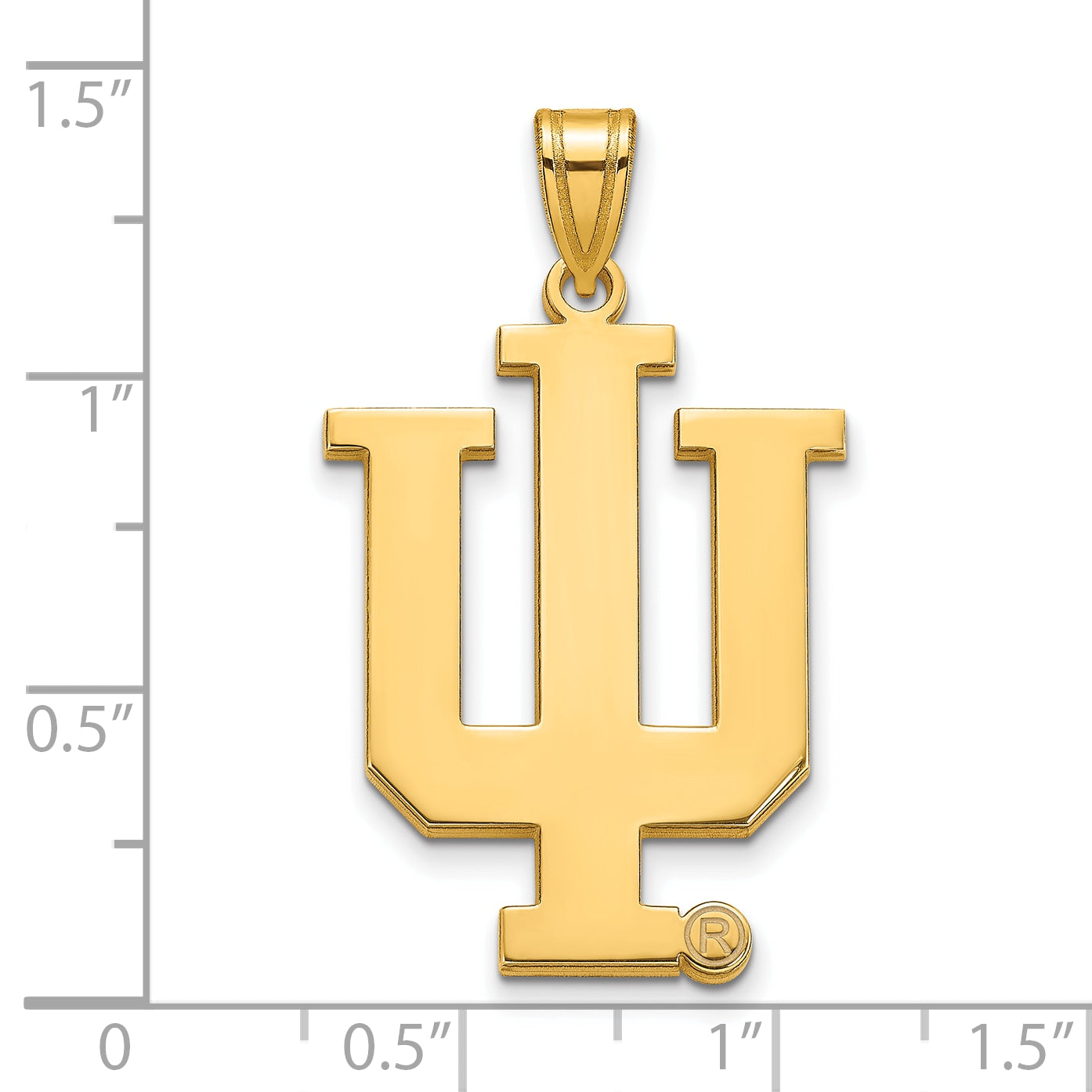 10K Yellow Gold Logoart Indiana University I U Extra Large Pendant