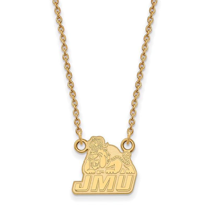Gold Plated Sterling Silver Logoart James Madison University Small Pendant 18 Inch Necklace