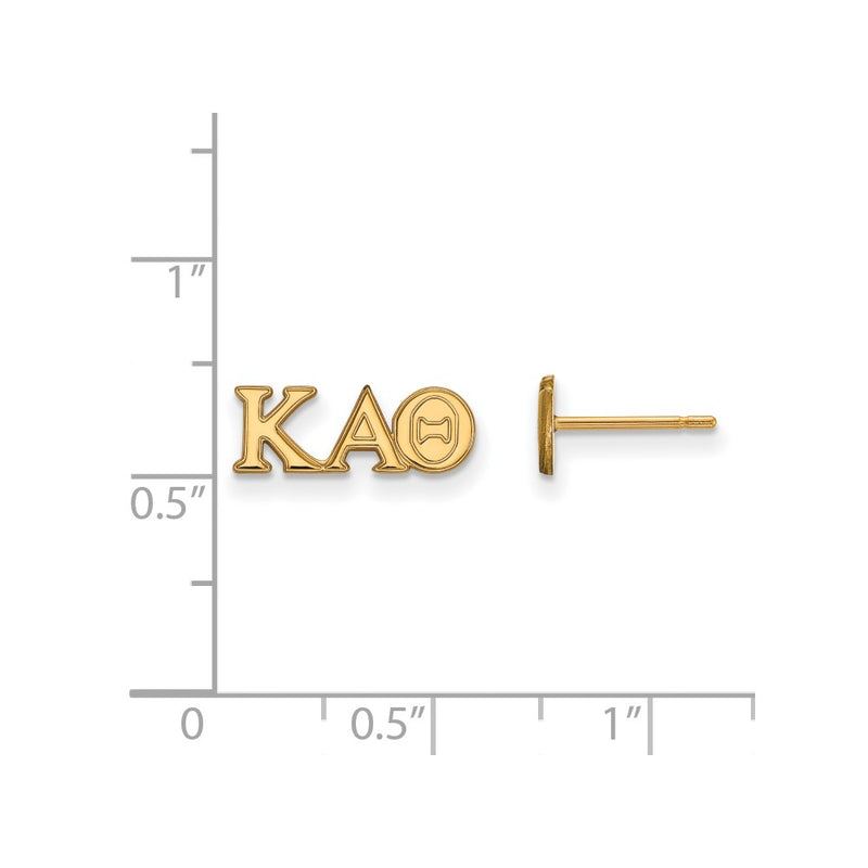 Gold Plated Sterling Silver Logoart Kappa Alpha Theta Sorority Greek Letters Extra Small Post Earrings