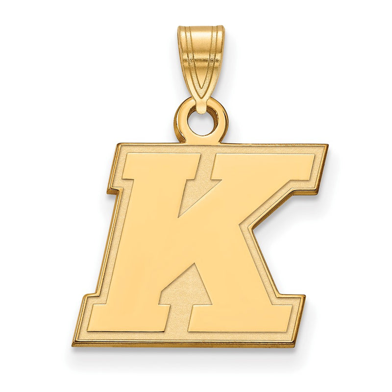 Gold Plated Sterling Silver Logoart Kent State University Letter K Small Pendant