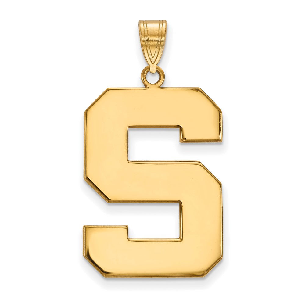 14K Yellow Gold Logoart Michigan State University Letter S Extra Large Pendant