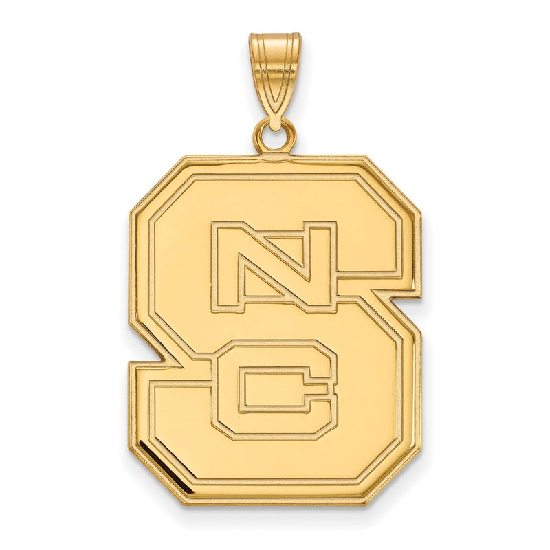 Gold Plated Sterling Silver Logoart North Carolina State University N C S Extra Large Pendant