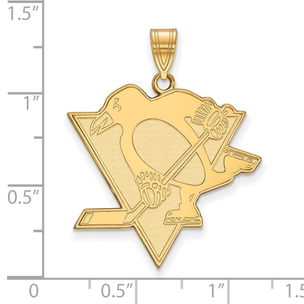 Gold Plated Sterling Silver Nhl Logoart Pittsburgh Penguins Extra Large Pendant