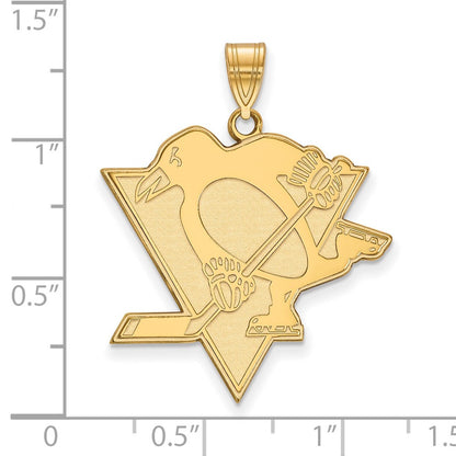 Gold Plated Sterling Silver Nhl Logoart Pittsburgh Penguins Extra Large Pendant
