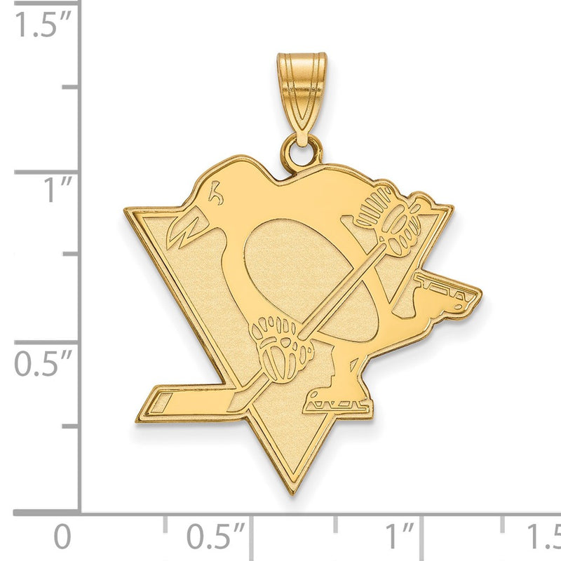 Gold Plated Sterling Silver Nhl Logoart Pittsburgh Penguins Extra Large Pendant