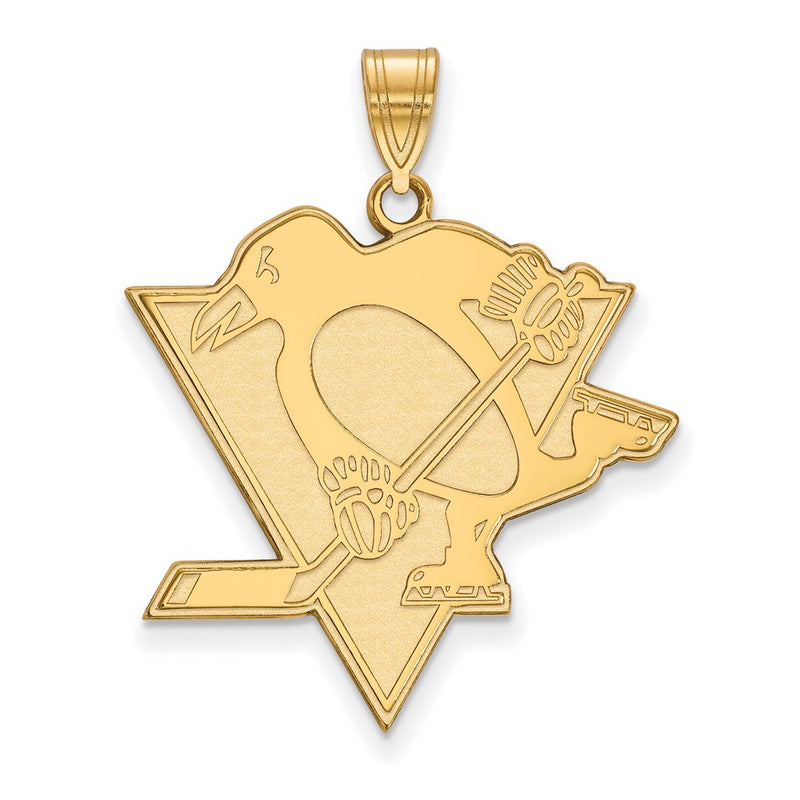 Gold Plated Sterling Silver Nhl Logoart Pittsburgh Penguins Extra Large Pendant