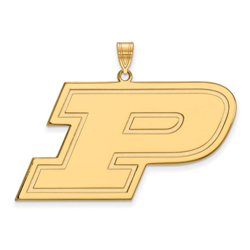 Gold Plated Sterling Silver Logoart Purdue University Letter P Extra Large Pendant