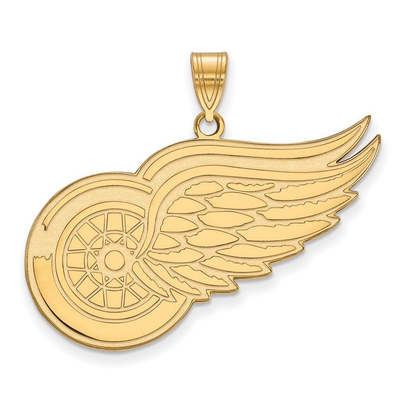Gold Plated Sterling Silver Nhl Logoart Detroit Red Wings Extra Large Pendant