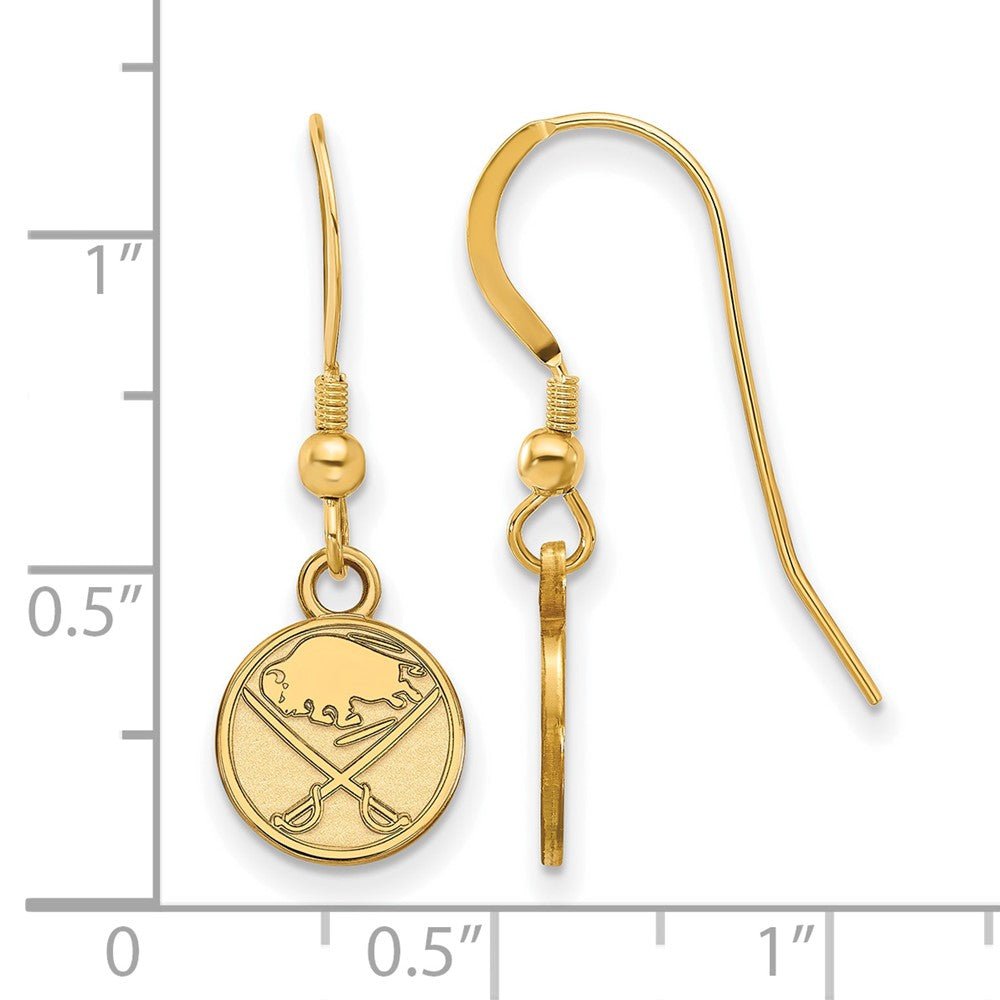 Gold Plated Sterling Silver Nhl Logoart Buffalo Sabres Extra Small Dangle Earrings