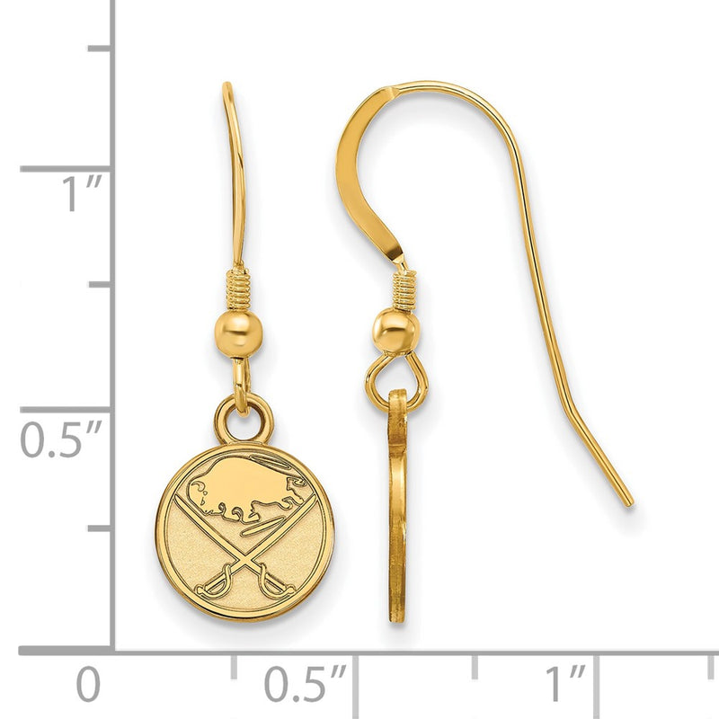 Gold Plated Sterling Silver Nhl Logoart Buffalo Sabres Extra Small Dangle Earrings