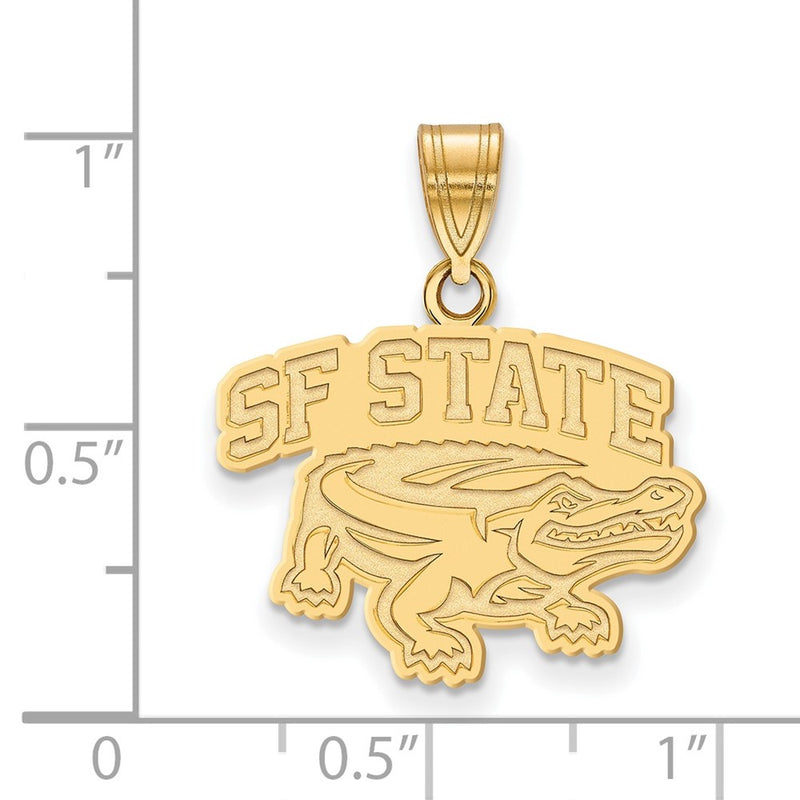 Gold Plated Sterling Silver Logoart San Francisco State University Medium Pendant