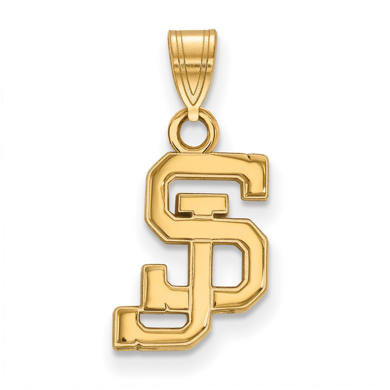 14K Yellow Gold Logoart San Jose State University S J Small Pendant