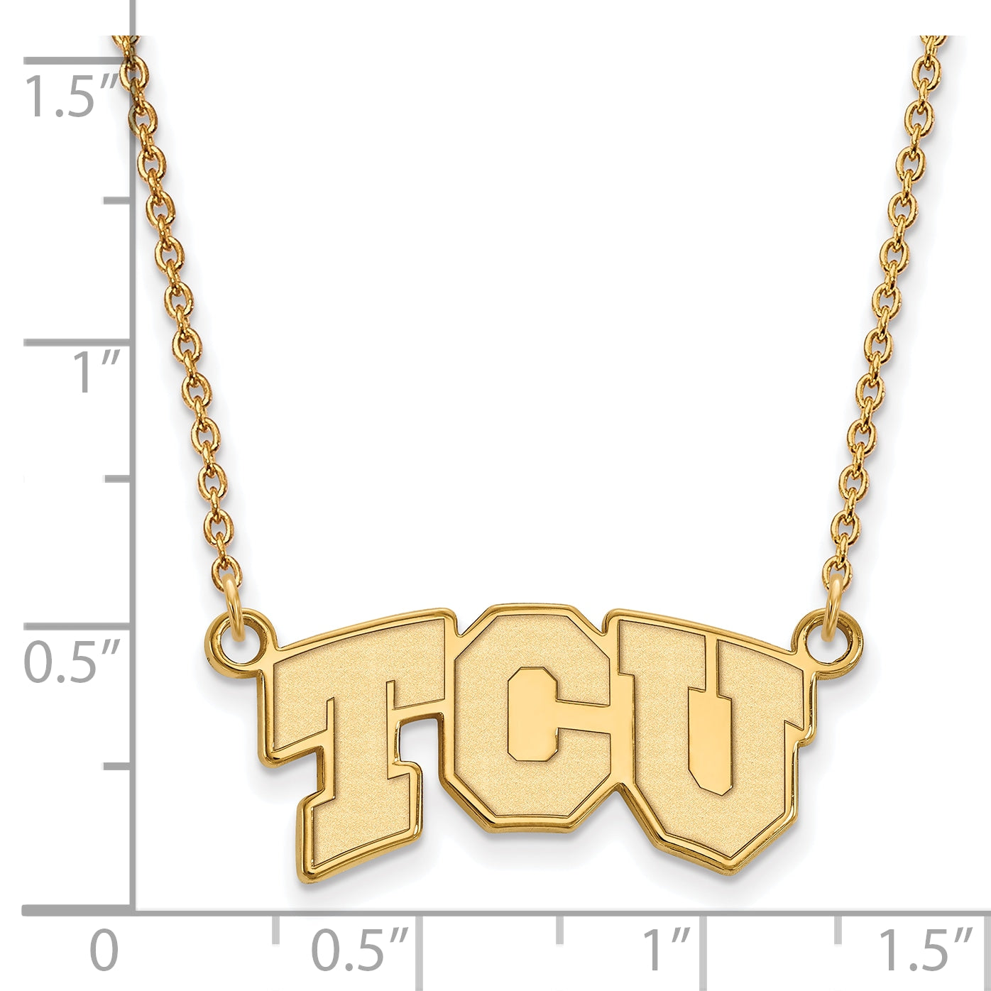 10K Yellow Gold Logoart Texas Christian University T C U Small Pendant 18 Inch Necklace