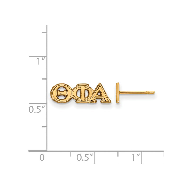 Gold Plated Sterling Silver Logoart Theta Phi Alpha Sorority Greek Letters Extra Small Post Earrings