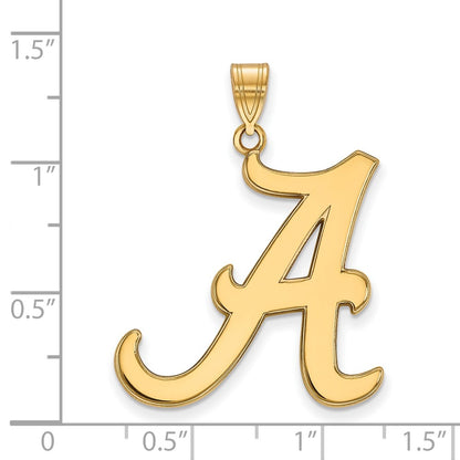 Gold Plated Sterling Silver Logoart University Of Alabama Letter A Extra Large Pendant