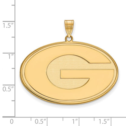 Gold Plated Sterling Silver Logoart University Of Georgia Letter G Extra Large Pendant