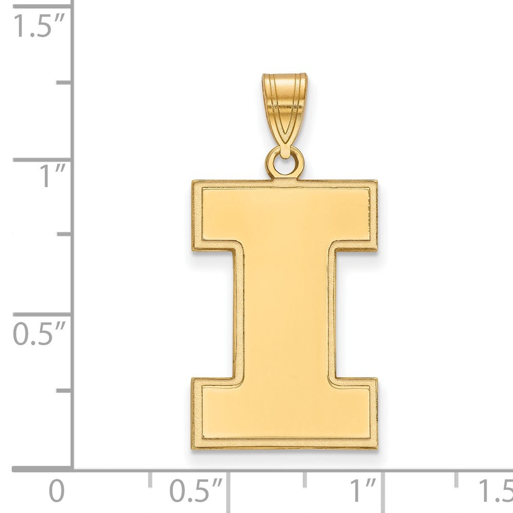 10K Yellow Gold Logoart University Of Illinois Letter I Extra Large Pendant