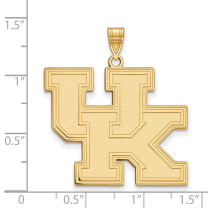 Gold Plated Sterling Silver Logoart University Of Kentucky U K Extra Large Pendant