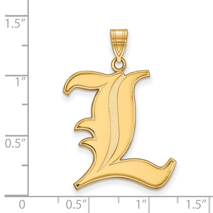 10K Yellow Gold Logoart University Of Louisville Letter L Extra Large Pendant