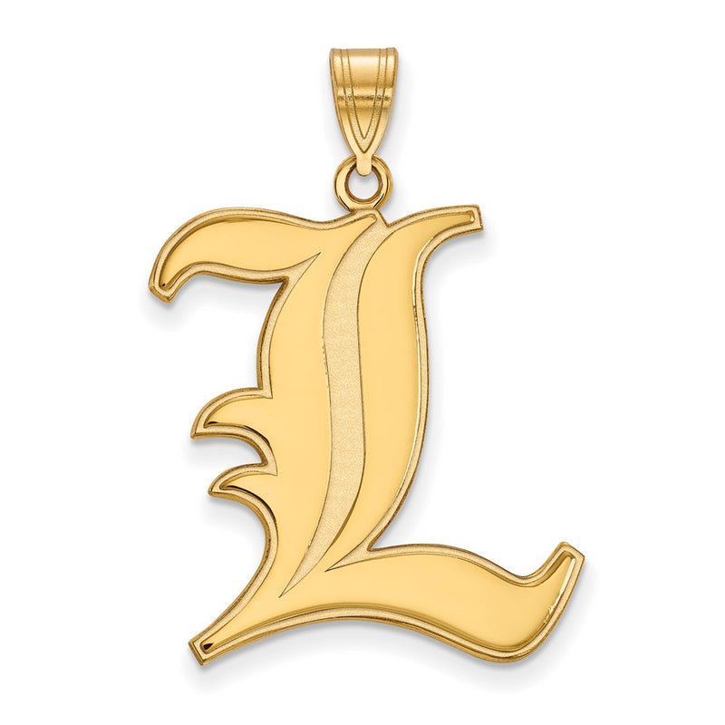 Gold Plated Sterling Silver Logoart University Of Louisville Letter L Extra Large Pendant