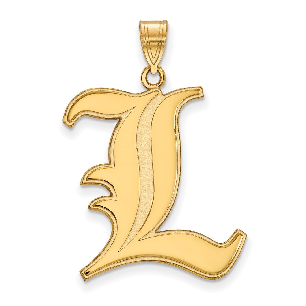 10K Yellow Gold Logoart University Of Louisville Letter L Extra Large Pendant