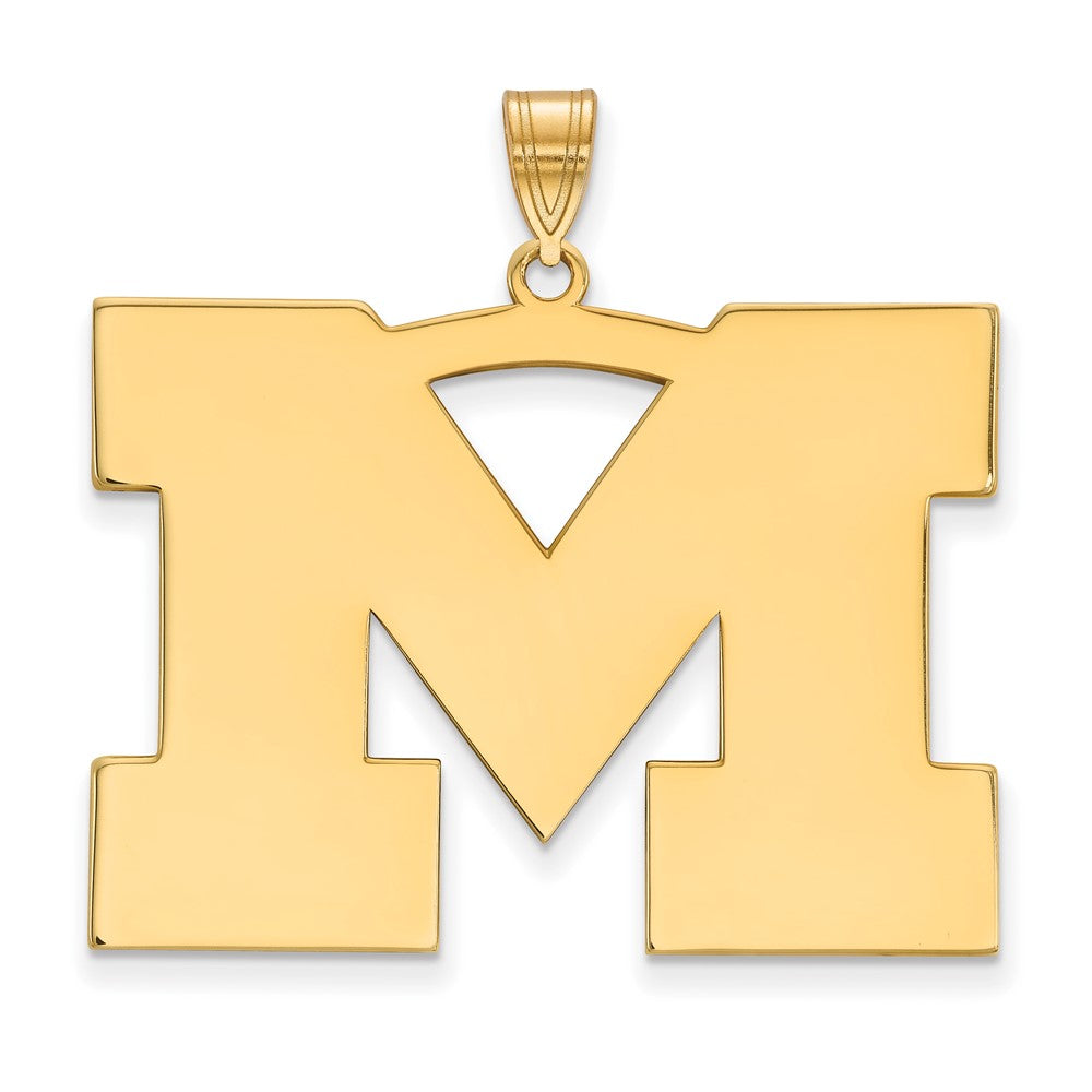 14K Yellow Gold Logoart University Of Michigan Letter M Extra Large Pendant