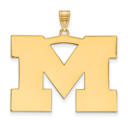 14K Yellow Gold Logoart University Of Michigan Letter M Extra Large Pendant