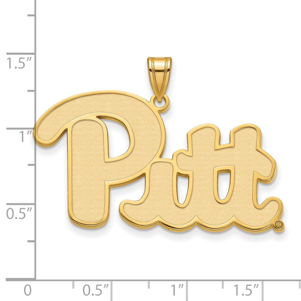 Gold Plated Sterling Silver Logoart University Of Pittsburgh Extra Large Pendant