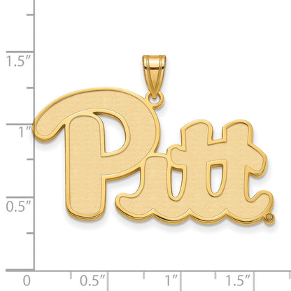 Gold Plated Sterling Silver Logoart University Of Pittsburgh Extra Large Pendant