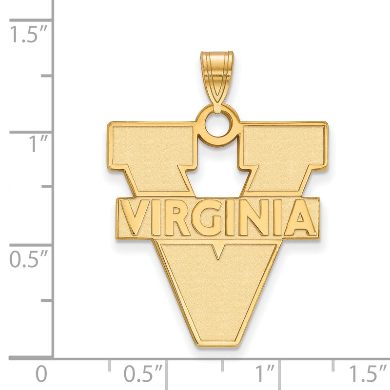 10K Yellow Gold Logoart University Of Virginia Extra Large Pendant