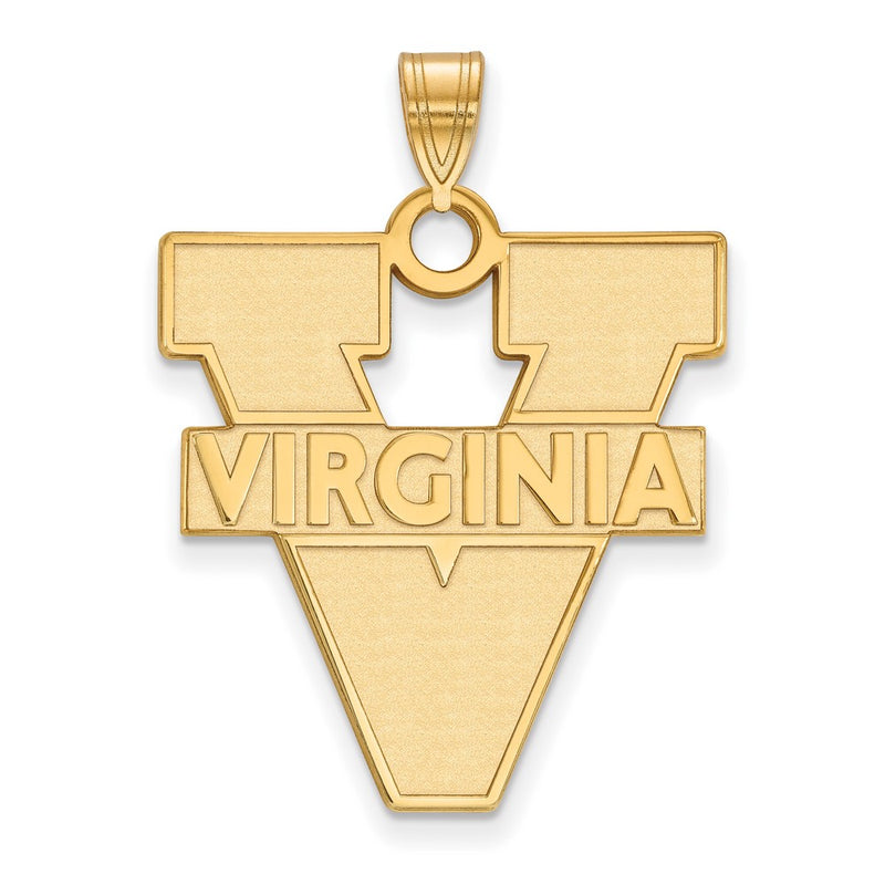 Gold Plated Sterling Silver Logoart University Of Virginia Extra Large Pendant