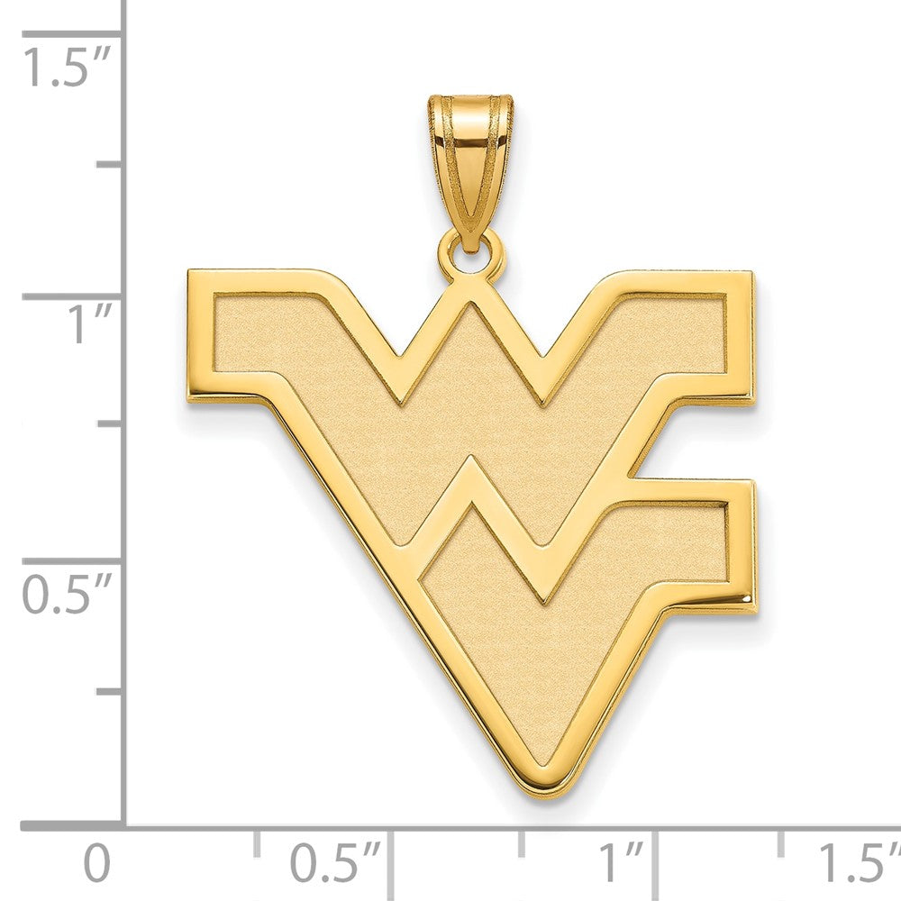10K Yellow Gold Logoart West Virginia University W V Extra Large Pendant