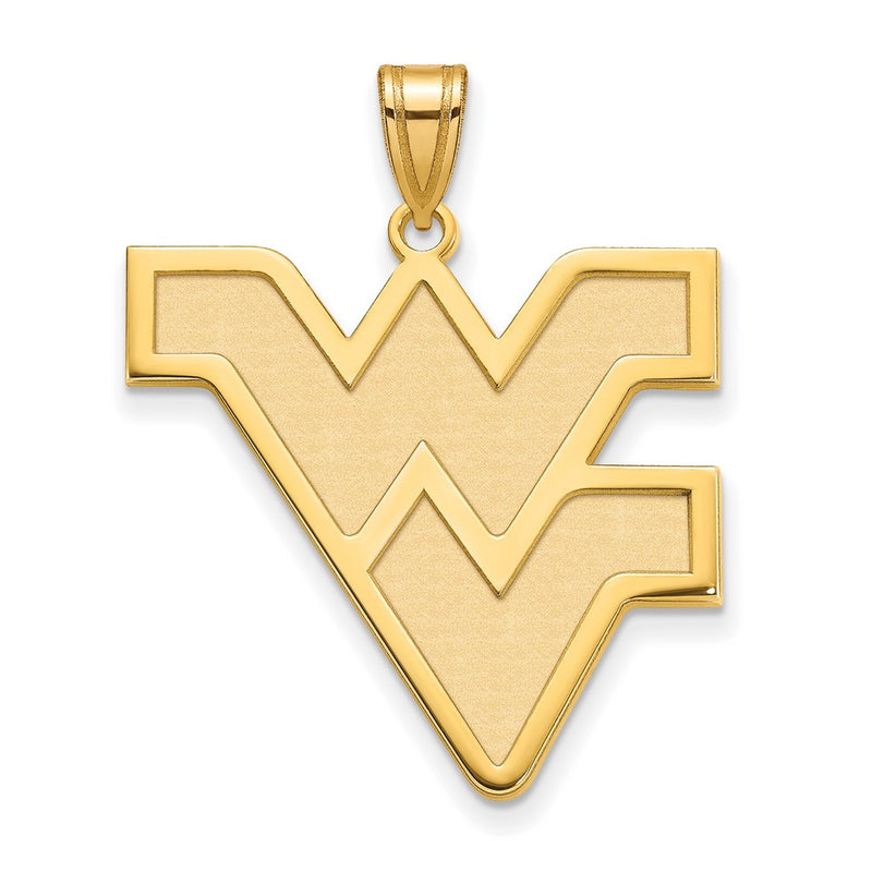 Gold Plated Sterling Silver Logoart West Virginia University W V Extra Large Pendant