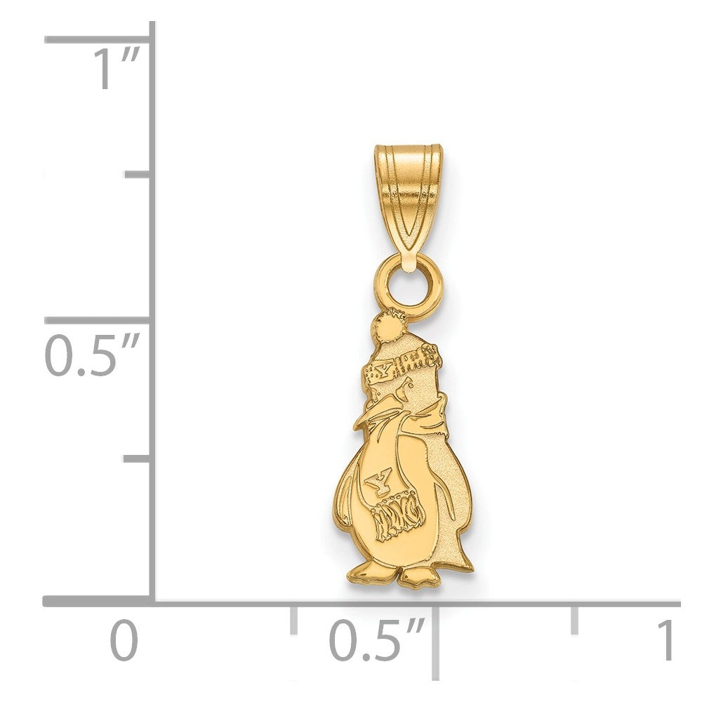 Gold Plated Sterling Silver Logoart Youngstown State University Penguin Small Pendant